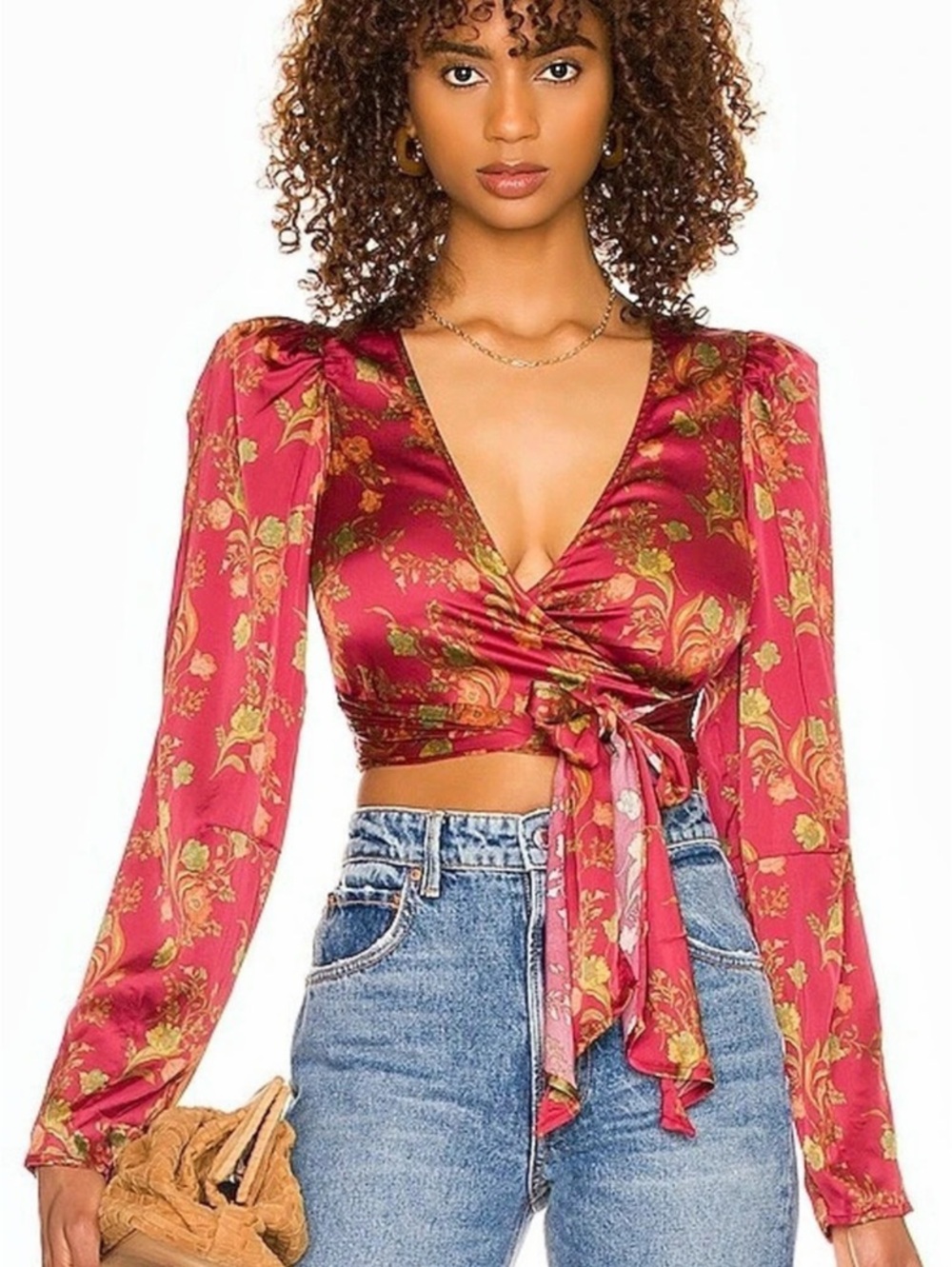 House of Harlow 1960 x REVOLVE Alaia Blouse in Red Floral Multi